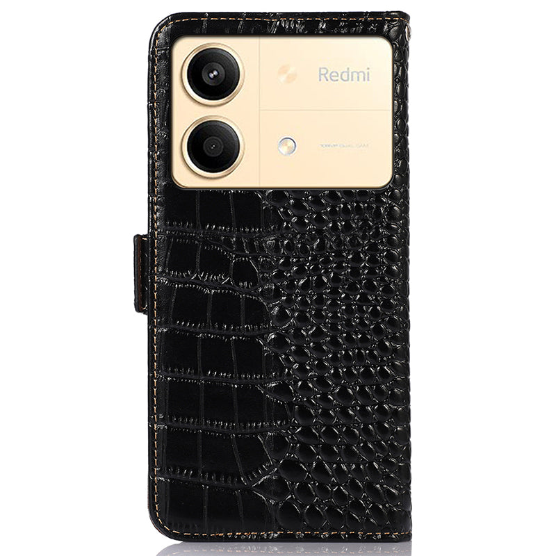 For Xiaomi Redmi Note 13R Pro 5G Phone Case Genuine Cow Leather Cover with Wallet Stand - Black For Xiaomi Redmi Note 13R Pro 5G Phone Case Genuine Cow Leather Cover with Wallet Stand - Black